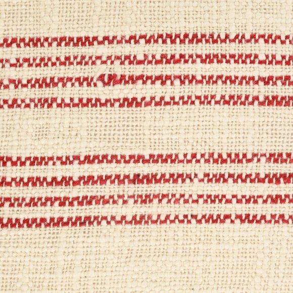 CLEARANCE! NWT / Red and White Striped Woven Cotton Throw Pillow, 20" x 20" - Picture 3 of 5